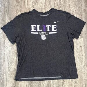 Nike Black Fayetteville Elite Graphic Tee with Purple Accent